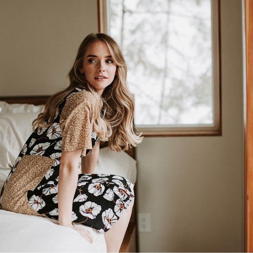 Piper And Scoot Floral Dress Medium - image 2